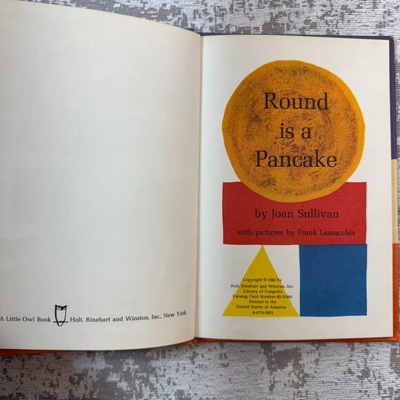 ROUND IS A PANCAKE Joan Sullivan 1963 School Book Shapes Ages 3-7 Illustrated HC - Picture 4 of 8